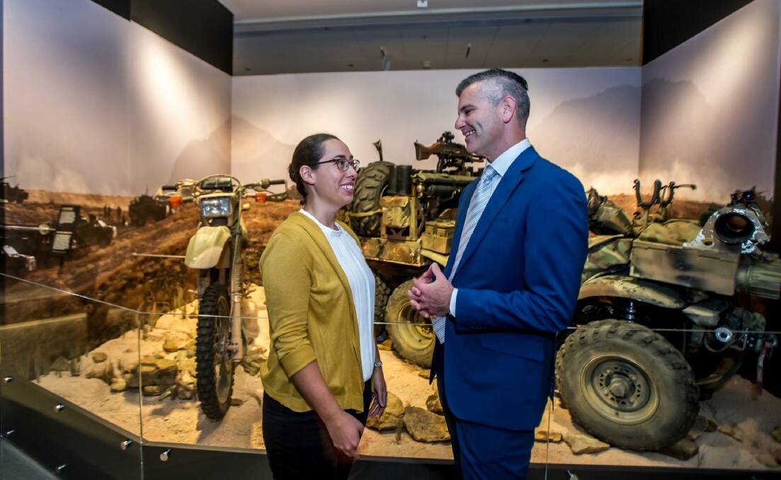 Karl James, senior historian and exhibition curator and co-curator Danielle Cassar.  Photo: Karleen Minney