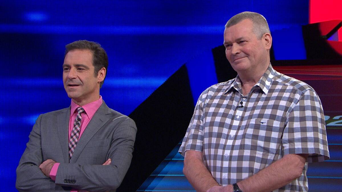 Canberra's Steve Harper (right) on The Chase, with the show's host Andrew O'Keefe. Photo: Supplied