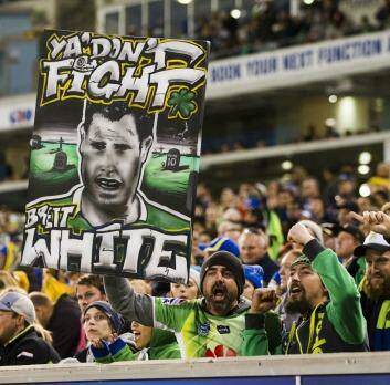 Fans show their support for Brett White. Photo: Rohan Thomson