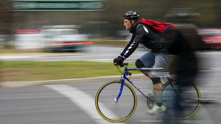 A cyclist on Northbourne Avenue, Braddon. Photo: Rohan Thompson