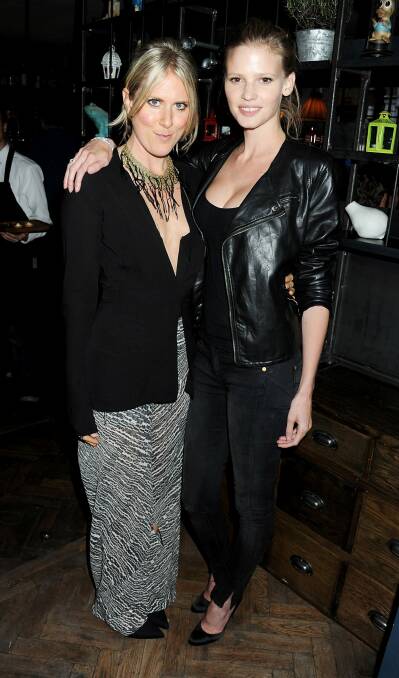 Kit Willow with model Lara Stone at the Willow Resort Party hosted by Kit Willow and Poppy Delevigne at The Riding House Cafe in London in 2011. Photo: Dave M. Benett
