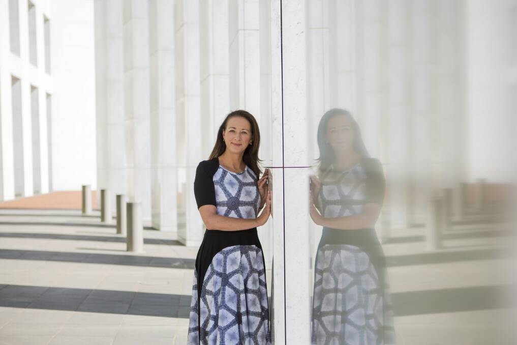 News. 25th March 2015. MHR Gai Brodtmann wearing a Parliament House insipired dress.

The Canberra Times

Photo Jamila Toderas Photo: jamila_toderas