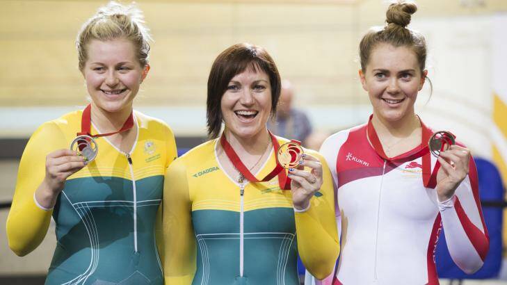 Anna Meares, middle, got Australia's Commonwealth Games campaign off to a golden start in Glasgow... But who back home was watching? Photo: James Brickwood