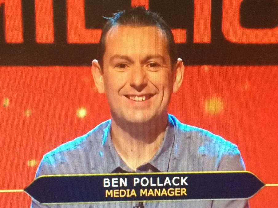 Canberra Raiders media manager Ben Pollack appeared on Millionaire Hot Seat on Wednesday night. Photo: supplied