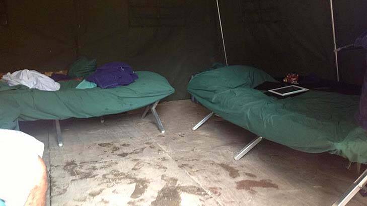 Sleeping arrangements at the camp. Photo: Supplied