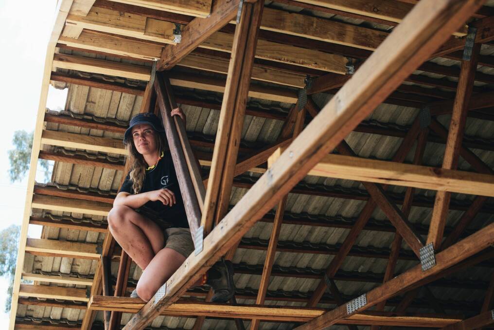 The daughter of a building designer, Bella spent most of her childhood on work sites. Photo: Rohan Thomson
