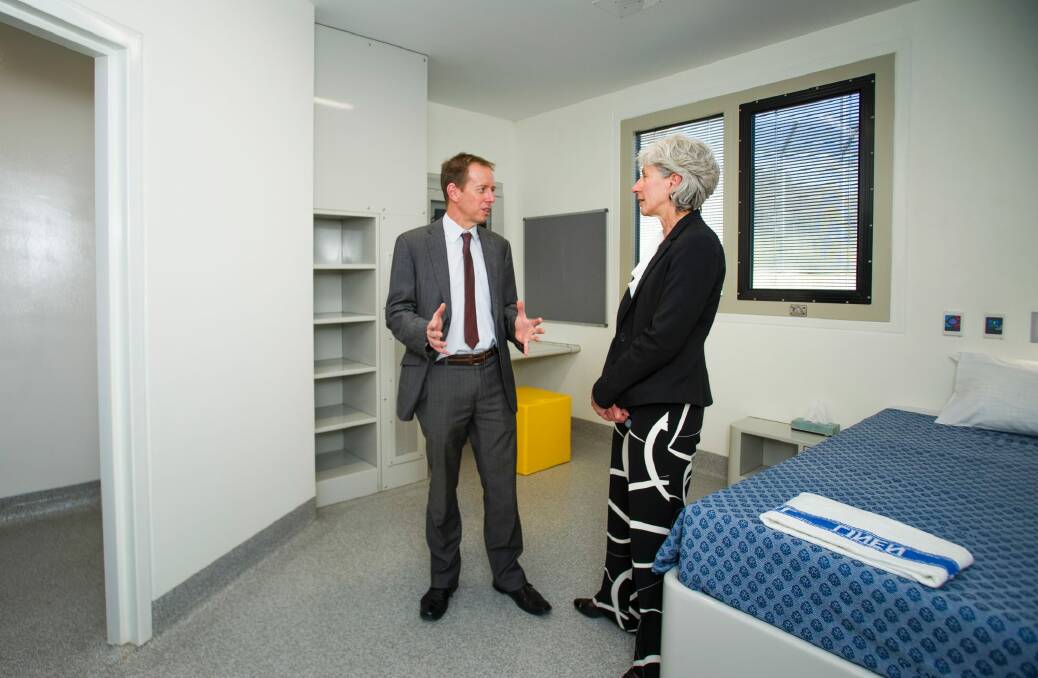 Mental Health Minister Shane Rattenbury and executive director of mental health services, Katrina Bracher, at the official opening of the Dhulwa secure mental health facility in November. Photo: Elesa Kurtz