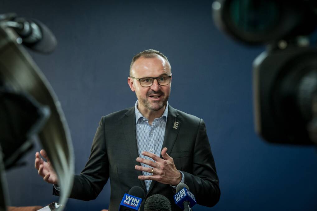 ACT Chief Minister Andrew Barr foreshadowed the introduction of the wellness index in a speech last month. Photo: Karleen Minney