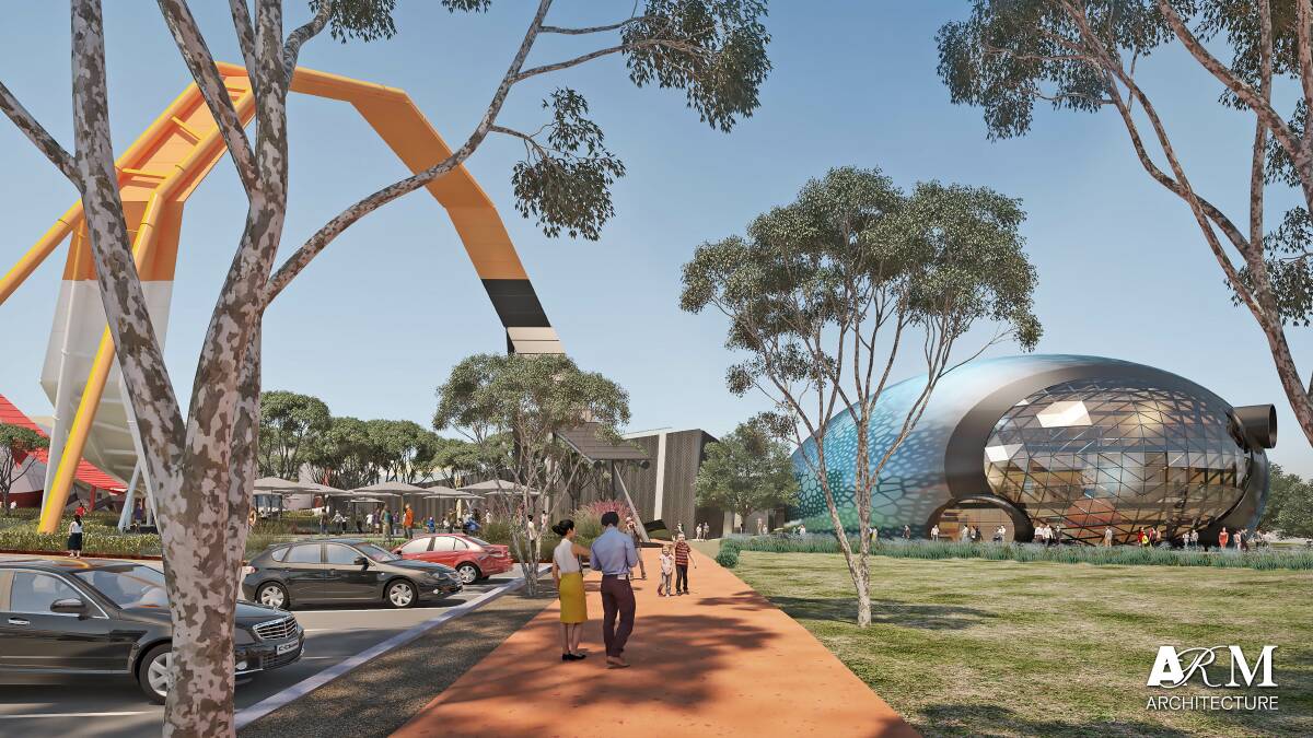 An artist's impressions from the National Museum of Australia's Master Plan, with the Theatre of Things displayed on the right. Photo: ARM Architecture