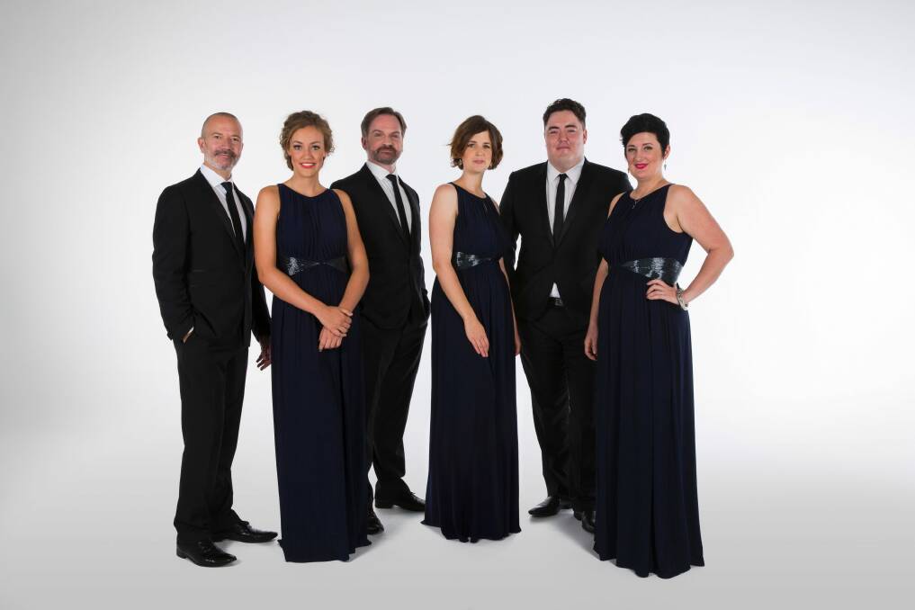 The Song Company (from left): Mark Donnelly, Hannah Fraser, Richard Black, Susannah Lawergren, Andrew O'Connor and Anna Fraser. Photo: Simon Gorges