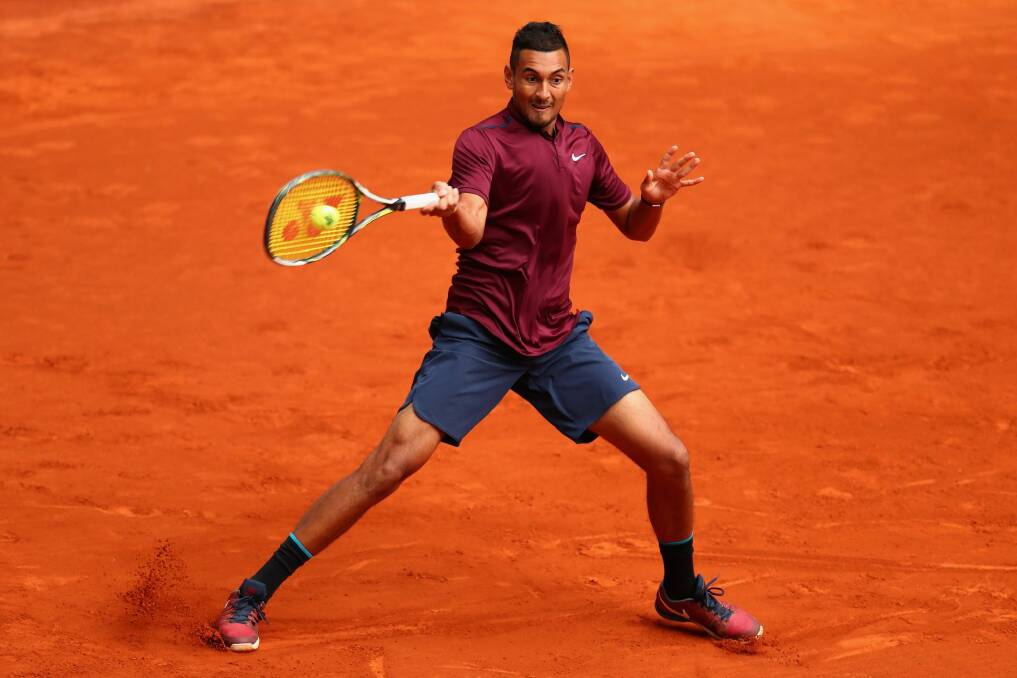 Shot-maker: Nick Kyrgios is set to make a charge for the French Open title. Photo: Getty Images