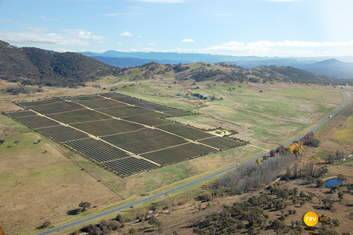 Artist's impression of solar panels on farmland at Royalla.           Solar 3MB image.jpg