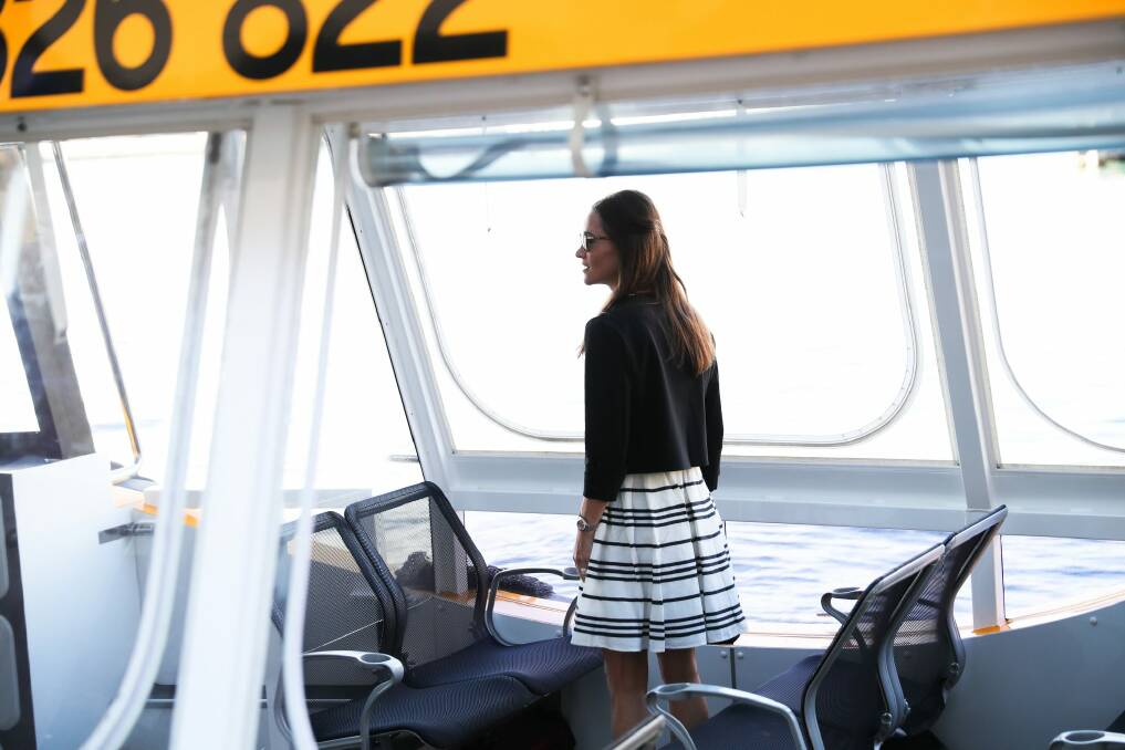Pippa Middleton on a water taxi in Sydney on Wednesday. Photo: Janie Barrett