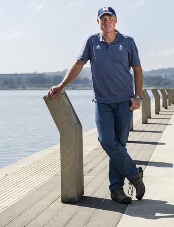 Team Great Britan Rowing Coach Paul Thompson back home in Canberra this week. Photo: Rohan Thomson