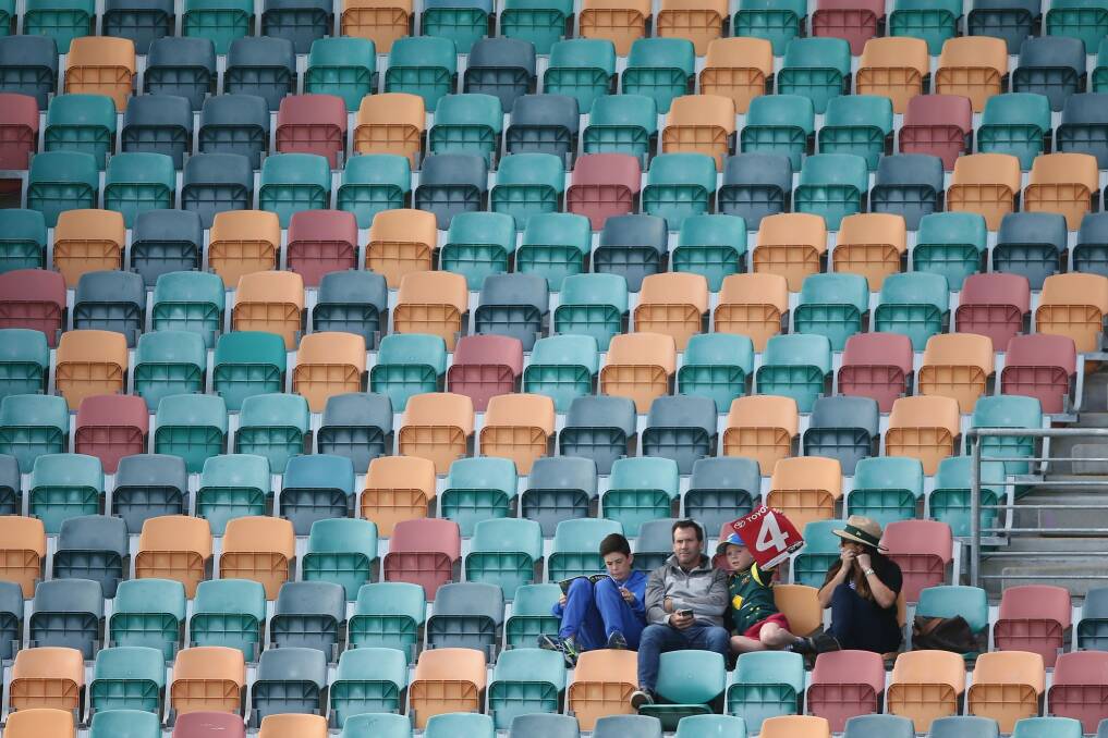 Fewer than 6000 people attended the opening day of Australia's Test match against the West Indies in Hobart in December last year. Photo: Getty Images