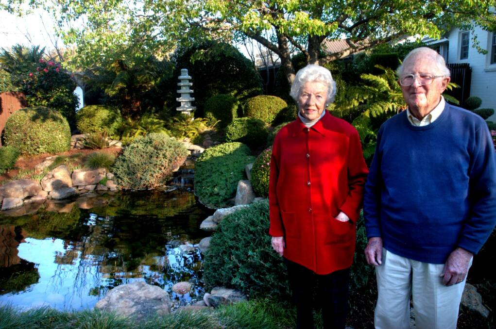 Polly and Peter Park, pictured during an open garden at their Red Hill property in 2004. Photo: Marina Neil