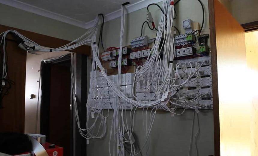 Cabling at the Kaleen grow house. Photo: ACT Policing