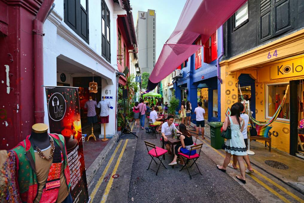 Haji Lane in Singapore's Arab Quarter provides great shopping opportunities.
