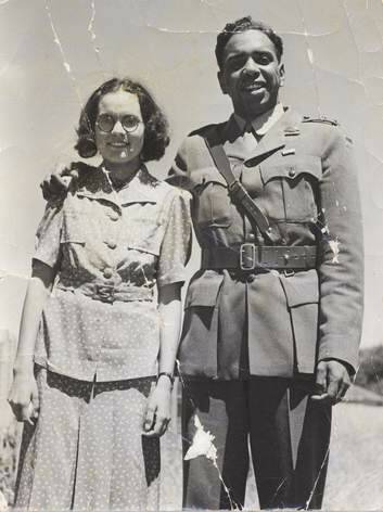 LEADER: Captain Reginald Saunders, Australia's first indigenous military officer, and Dorothy Mary Saunders. Photo: Glenda Humes collection