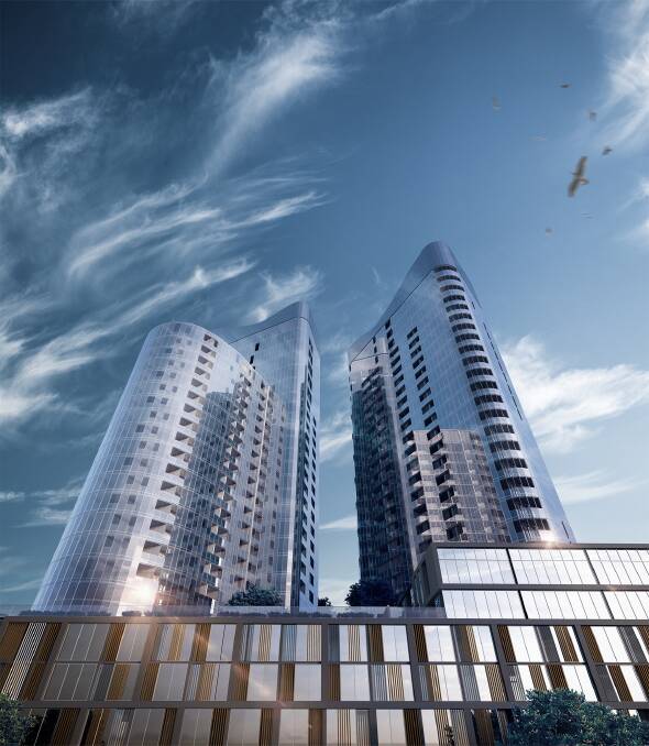 Geocon Republic, when complete, will contain 1213 apartments and Canberra's tallest tower. Photo: Fender Katsalidis Architects, OCULUS