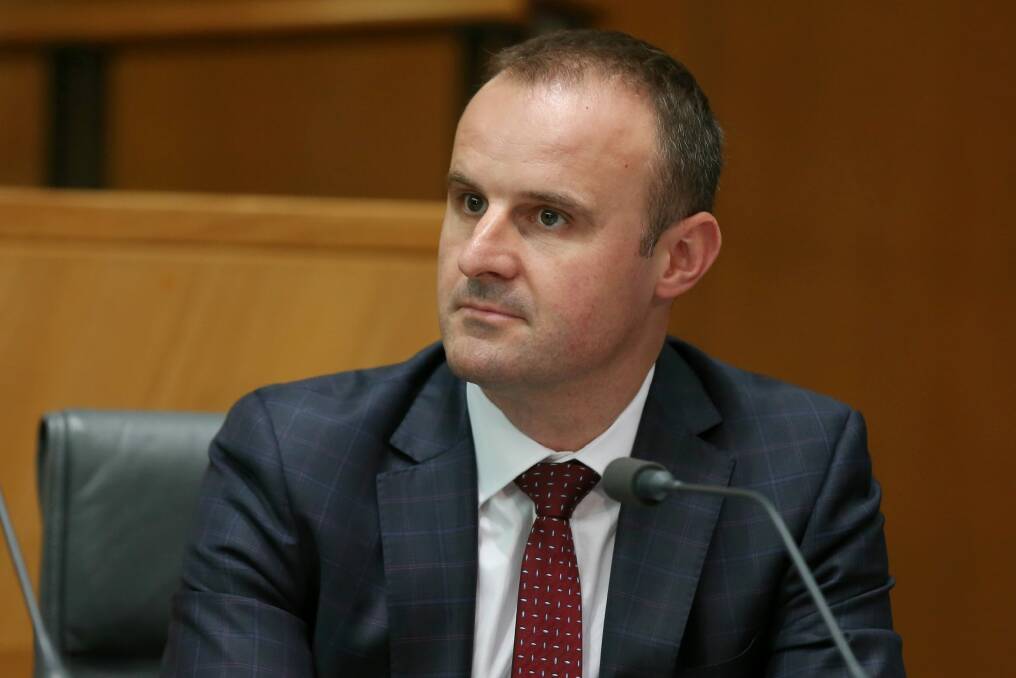 ACT Chief Minister Andrew Barr will check the record on government land deal. Photo: Alex Ellinghausen