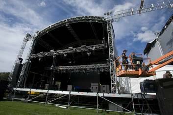 The stage being set up for Groovin the Moo. Photo: Elesa Kurtz