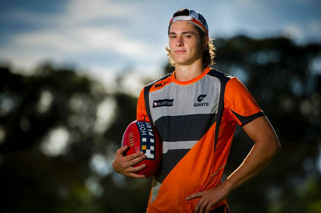 Ready to go: Canberra's Jack Steele has been picked in the GWS Giants squad for Saturday's AFL NAB Challenge game against the Gold Coast Suns. Photo: Jay Cronan