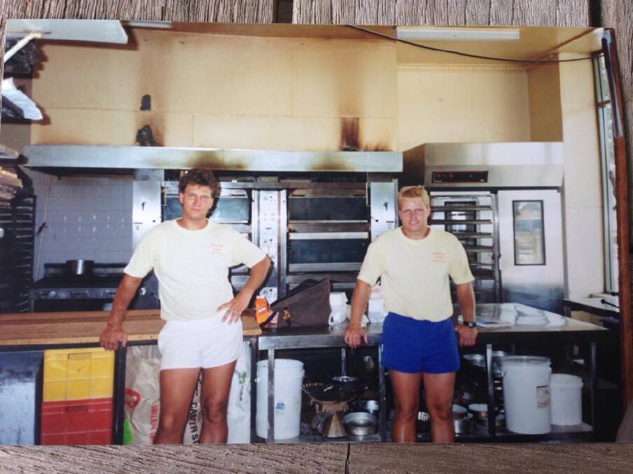 Brothers Ben and Greg Hoitink at the Yarralumla Bakery in the early 1990s. Photo: Facebook