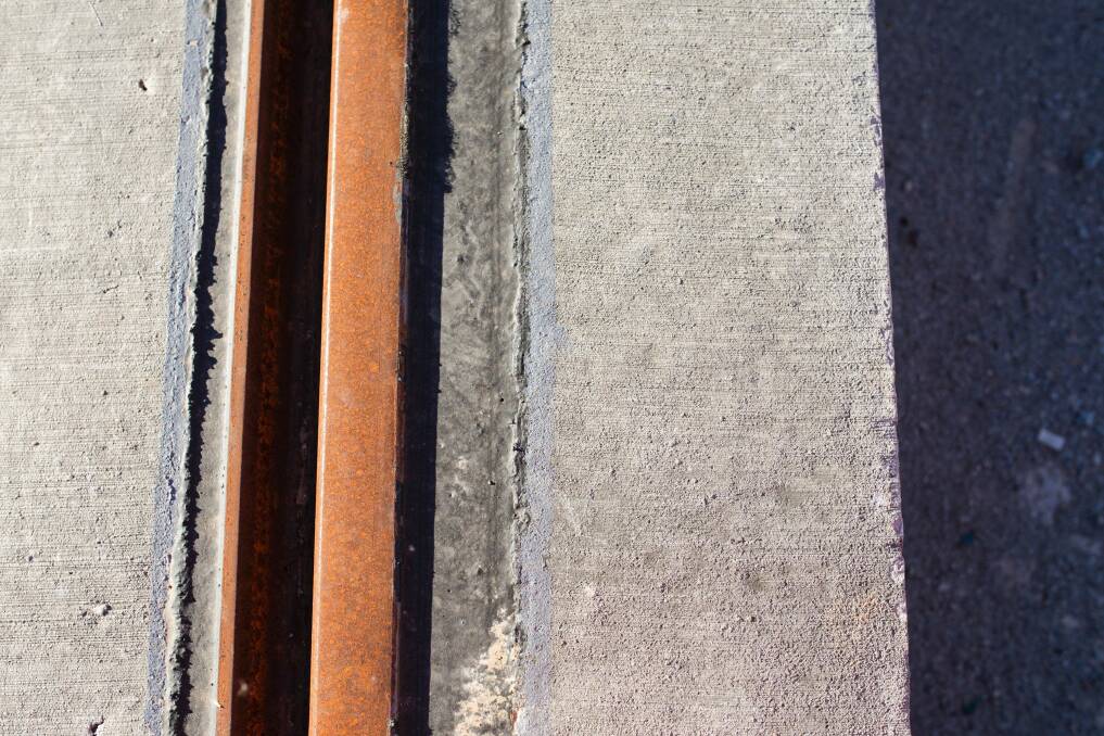 The light rail test track up close. Photo: Jamila Toderas