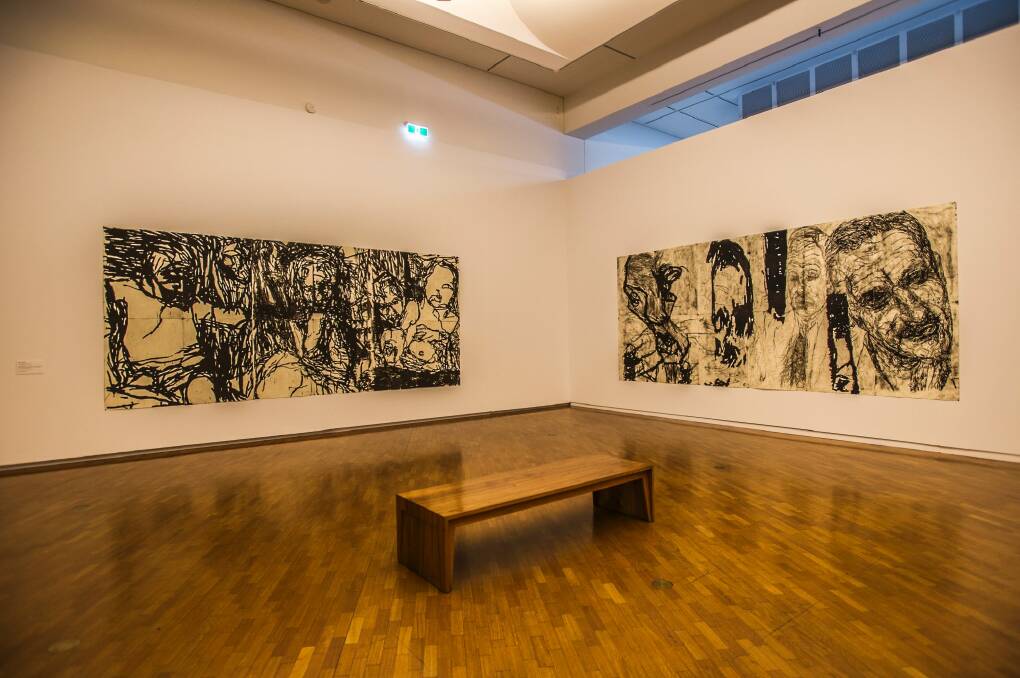 Works by Mike Parr in the National Gallery of Australia exhibition. Photo: Karleen Minney