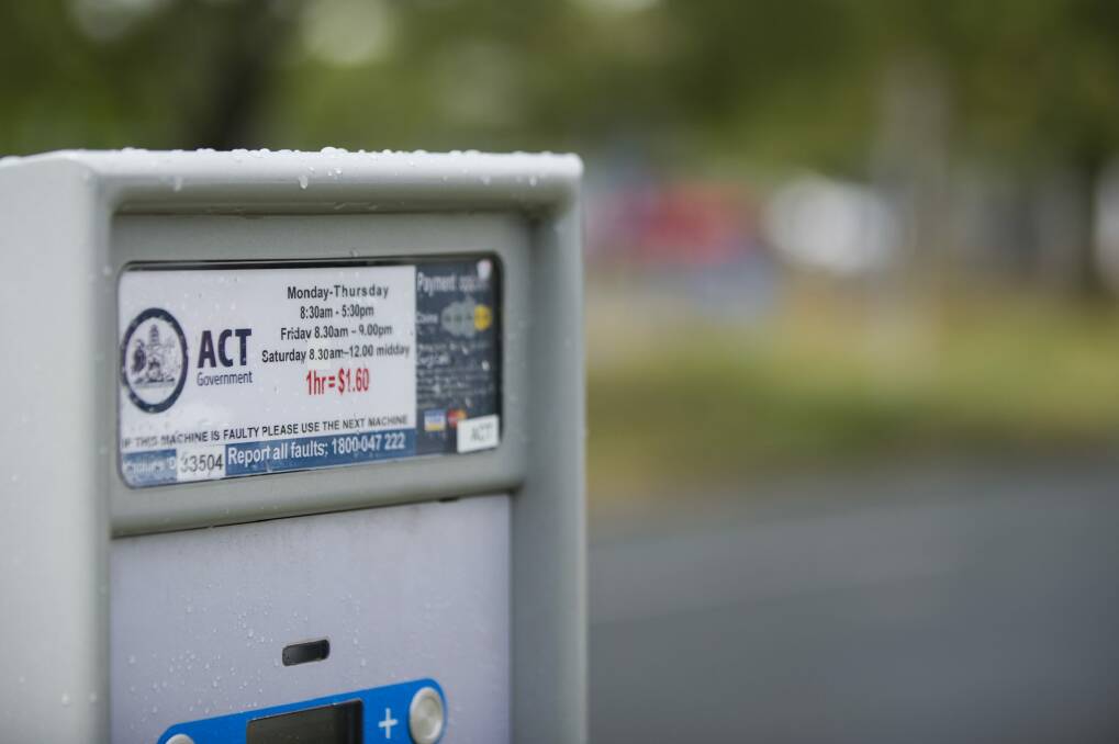 A smart parking trial in Manuka means drivers can see available spots on an app before they leave. Photo: Rohan Thomson