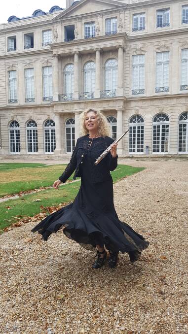 Flautist Jane Rutter in Paris. Photo: Supplied