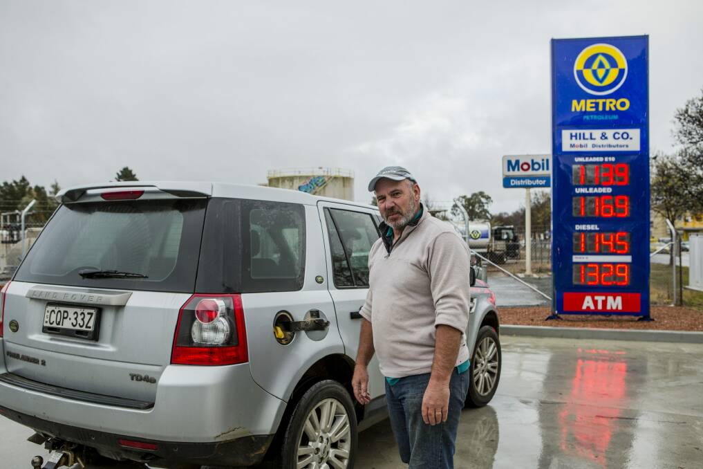 Michael Loyd drives from Burra to Fyshwick to fill up.  Photo: Jamila Toderas