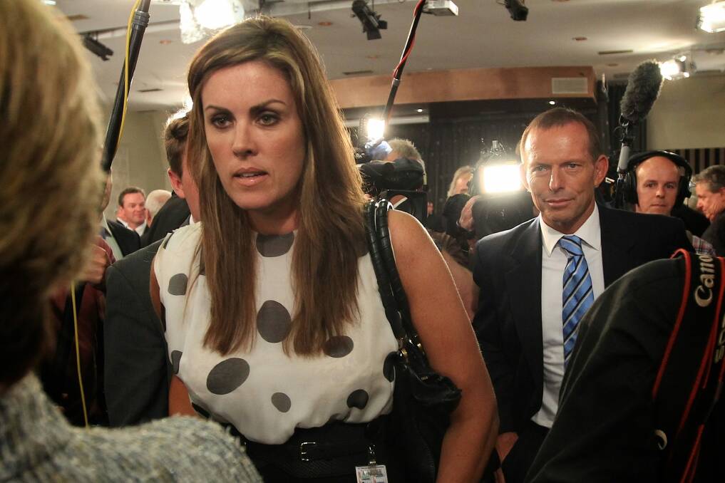 Tony Abbott has smacked down Coalition critics of his chief of staff, accusing them of sexism. Photo: Alex Ellinghausen