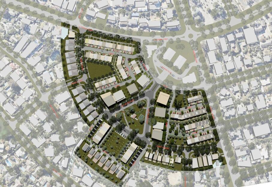 The concept masterplan for the former Red Hill public housing precinct.  Photo: Supplied