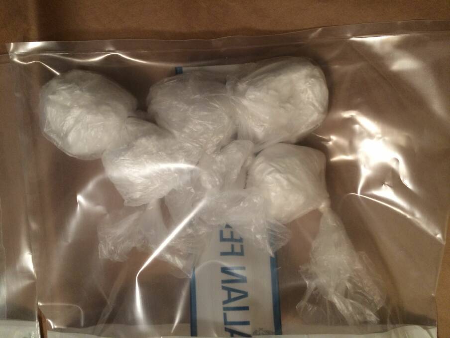 Cocaine allegedly found by ACT Policing in the search of Nomads ACT chapter president Lucas Clark's home. Photo: ACT Policing