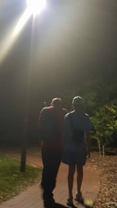 Police have appealed for help identifying these two men after an attempted robbery in Canberra's Glebe Park on March 12. Photo: ACT Policing