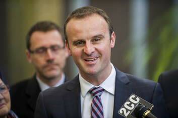 Andrew Barr has announced a four-year deal to rename Canberra's main stadium GIO Stadium. Photo: Rohan Thomson