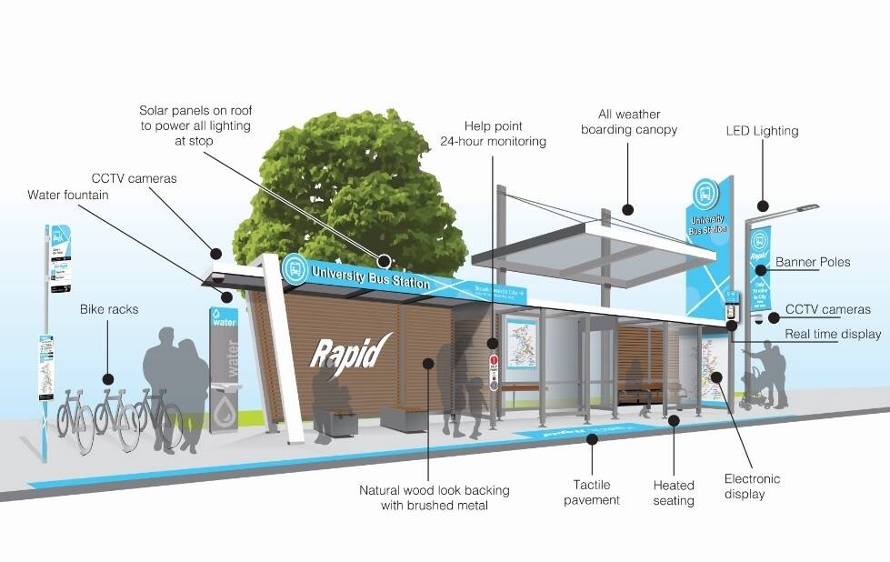 An artist's impression of a Canberra bus stop as part of the Liberal plan Photo: Supplied