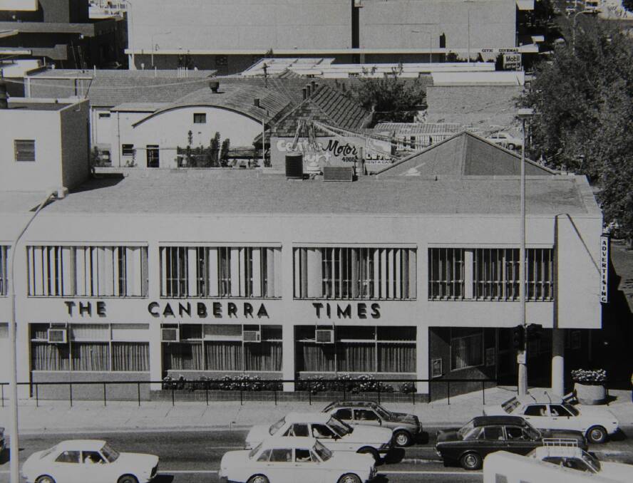 Historic images of The Canberra Times building in Mort Street, Civic. Photo: Canberra Times