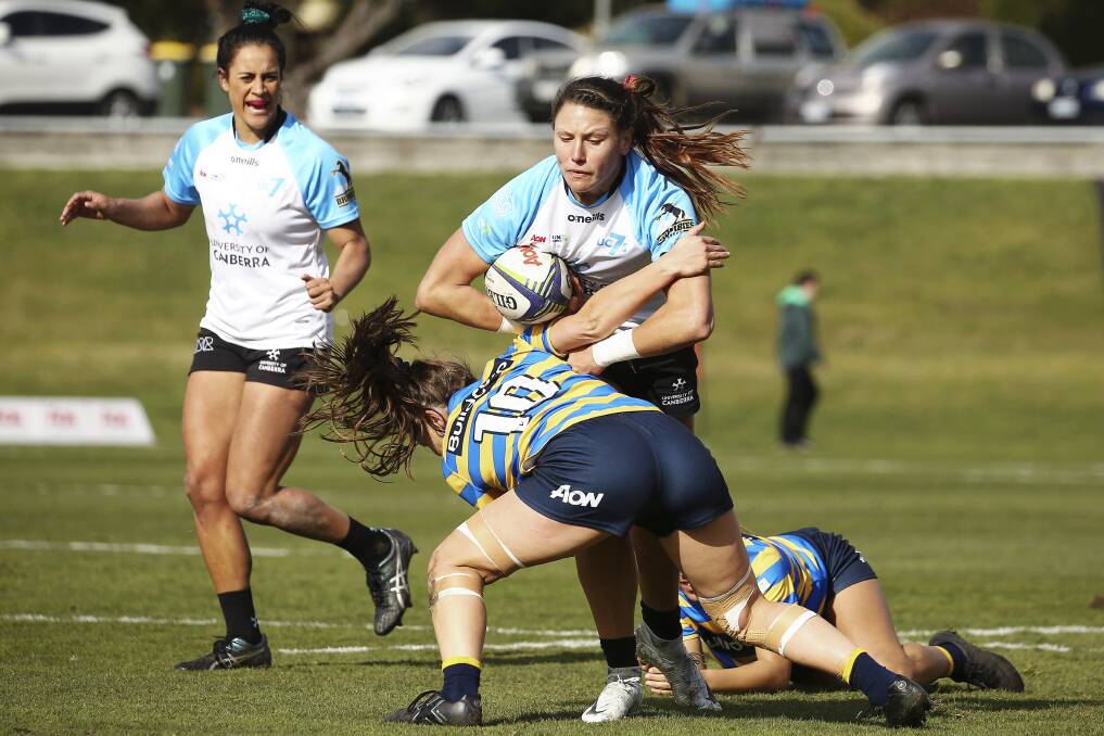 Canberra sevens player Abby Gustaitis in action. Photo: Supplied