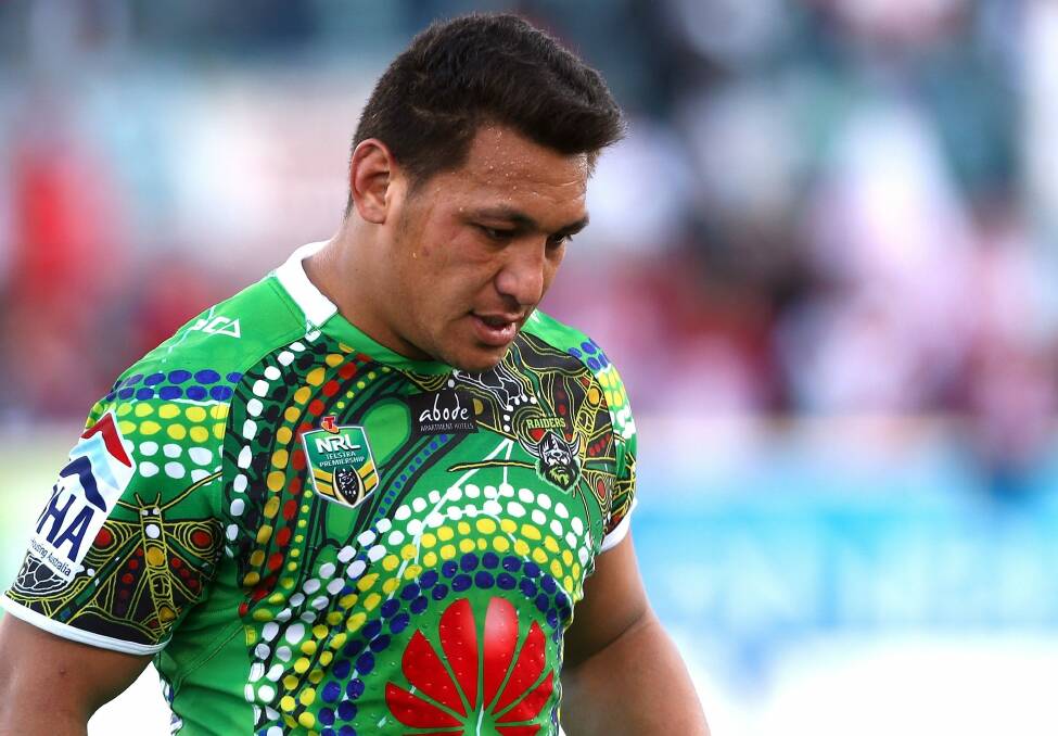 Canberra Raiders star Josh Papalii is now banned from driving after he missed paying a parking fine. Photo: Renee McKay
