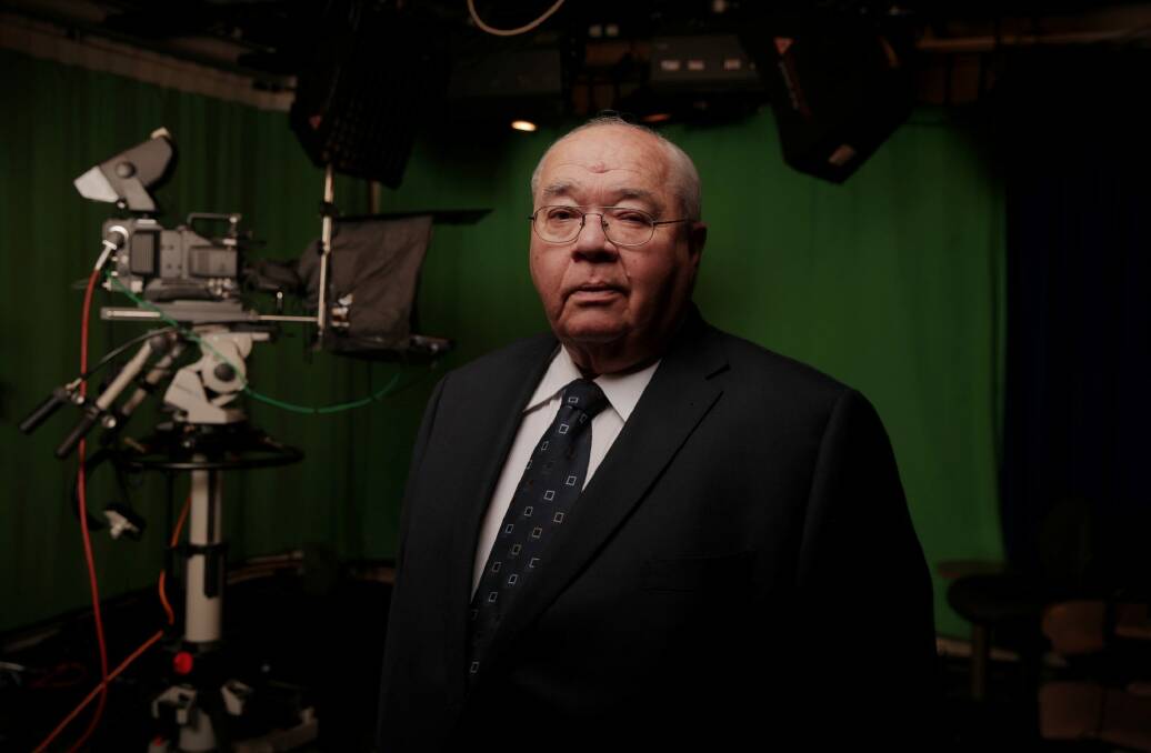 Laurie Oakes at Parliament House after announcing his retirement this week. Photo: Andrew Meares
