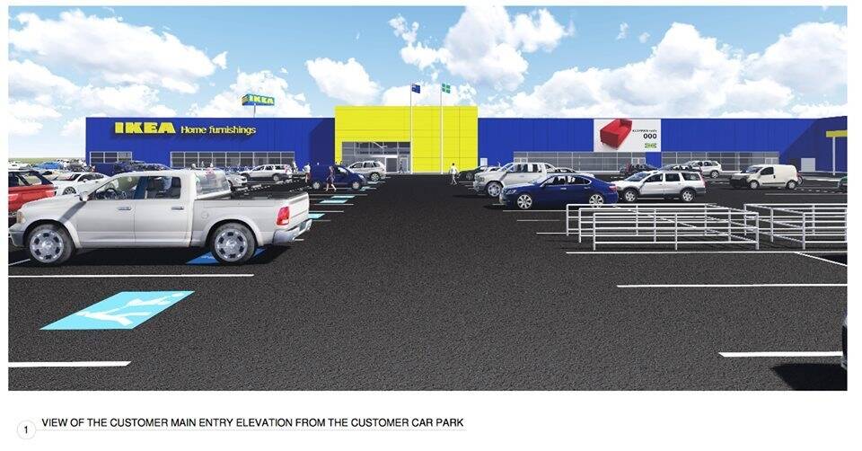 An artists' impression of what Canberra's IKEA store will look like.  Photo: Supplied