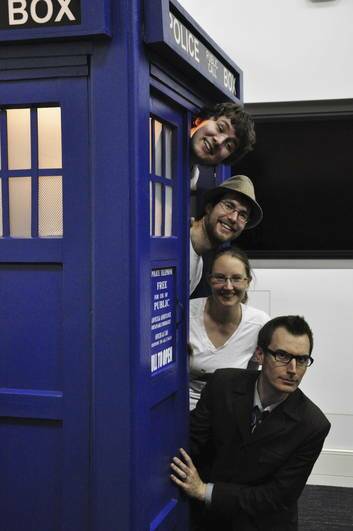 Cast of the Science Week show 'Science of Dr Who' (from top) David Jennens, Martin White, Allie Ford and Rob Lloyd.