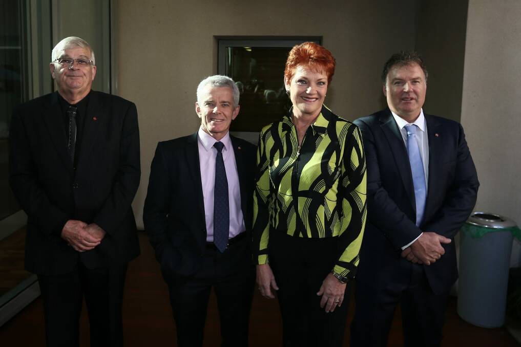 Rod Culleton with One Nation leader Pauline Hanson. Photo: Alex Ellinghausen