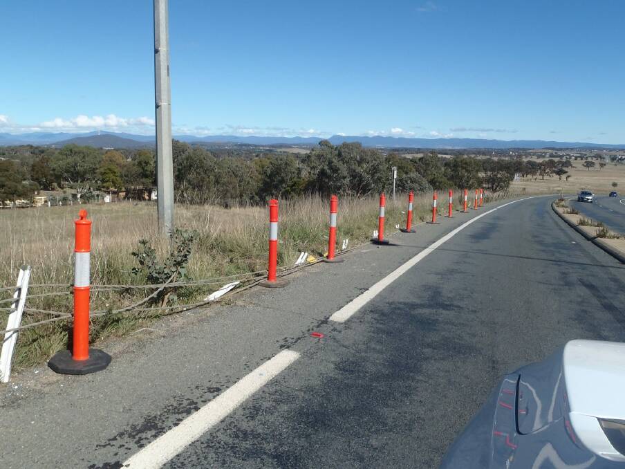 The collision with a guard rail on Horse Park Drive caused significant damage, police say. Photo: ACT Policing