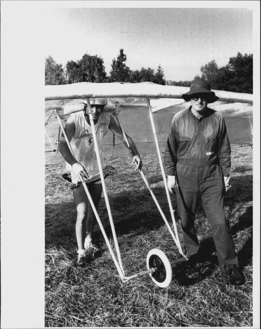 George Reekie teamed with his father, Colin, designing and building the glider for the Birdman Rally. Photo: Fairfax Media