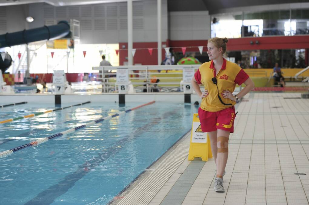 Life guard at CISAC, Claire Pullan of Belconnen. Photo: Graham Tidy