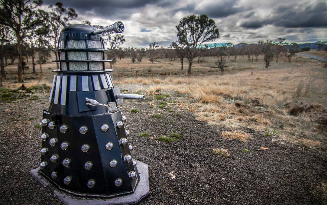 A letterbox disguised as a Dalek near Armidale. Photo: Pat Gallagher